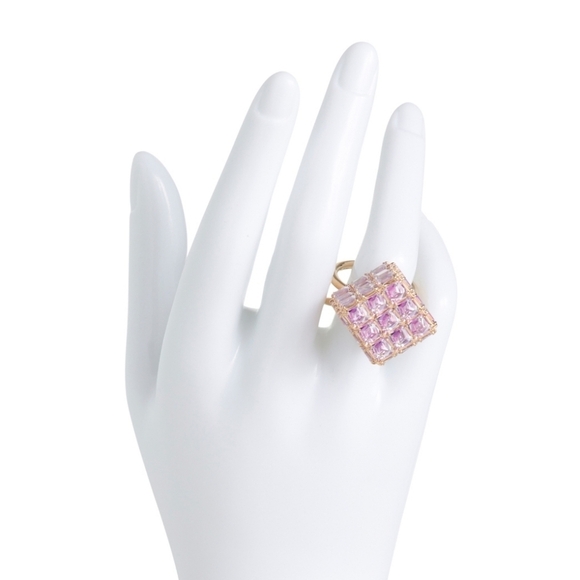 💎🔹️Swarovski🔹️ Purple Curiosa Cubic Zirconia Gold Tone Plated Brass Ring - Picture 7 of 9